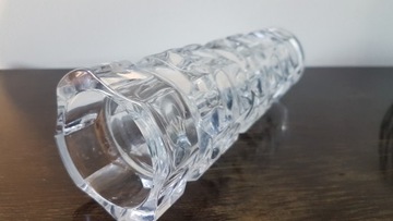 Старая тяжелая стеклянная ваза оп-арт дизайн