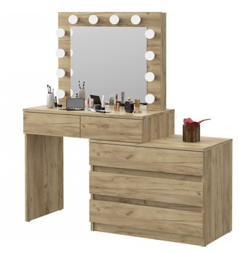 Toaletka z lustrem kosmetyczna Carla 12 Led Craft