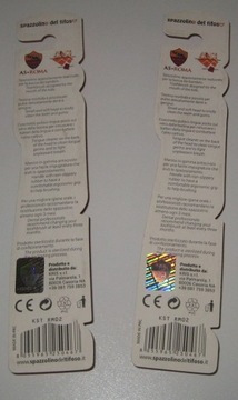 AS ROMA – 2 МАЛЕНЬКИЕ ЗУБНЫЕ ЩЕТКИ – ИЗ ИТАЛИИ