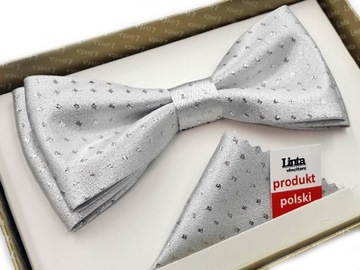 MUCHA / MUSZKA MĘSKA SREBRNA WE WZORY + POSZETKA