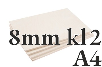 Sklejka Brzozowa Klasa 2 - 8mm - A4 297x210 - OW