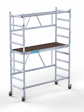 Rusztowanie aluminiowe jezdne EuroScaffold CT26 wys. robocza 3,5m z poręczą