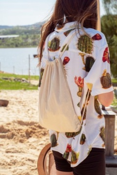 ШКОЛЬНЫЙ РЮКЗАК 37x41см ЭКРУ Хлопок 220г BARCELONA Natural TOURIST