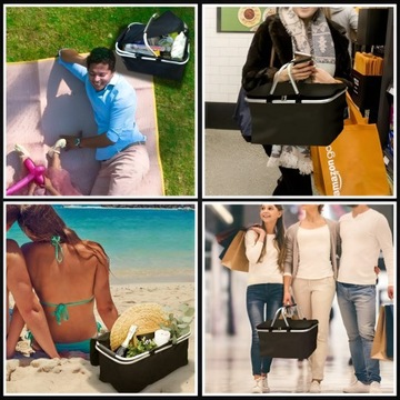 СКЛАДНАЯ ТЕРМАЛЬНАЯ КОРЗИНА ДЛЯ ПИКНИКА, ИЗОЛИРОВАННАЯ ТУРИСТИЧЕСКАЯ КОРЗИНА ДЛЯ ПОКУПОК