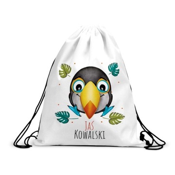 Worek Plecak Do Przedszkola Na Buty Imię TUKAN