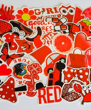 RED STICKERS Набор наклеек бомба STICKER 50 шт.