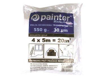 Folia malarska GRUBA BEZBARWNA 4X5M PAINTER