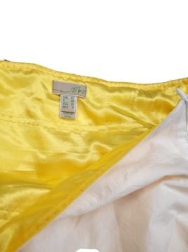1403-2 MANGO MNG spódnica biel żółć 40/42 L/XL
