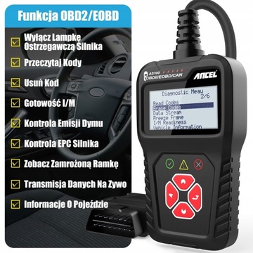 Диагностический тестер OBD2, сканер, польское меню, новинка