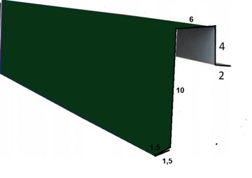 Wiatrownica górna2 ZIELONY MAT panel dachowy 1,95m