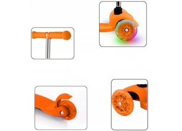 САМОКОЛАТ ДЕТСКИЙ Трёхколесный сбалансированный складной самокат LED RIDE RIDER