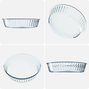 ВОЗДУХОУСТОЙЧИВАЯ СТЕКЛЯННАЯ ФОРМА ДЛЯ ВЫПЕЧКИ КРУГЛЫХ ПИРОЖКОВ 26 см