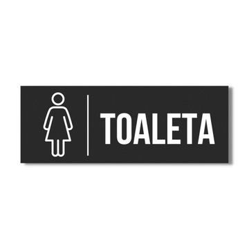 TABLICZKA SZYLD TOALETA DAMSKA WC ELEGANCKA 30x10CM MODERN PIKTOGRAM PRO