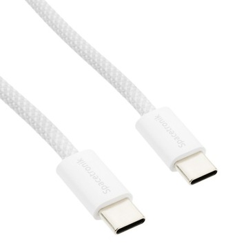 Przewód Szybkiego Ładowania 2xUSB C PD100/240W Spacetronik 1m Biały