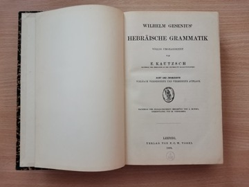 Hebraische Grammatik W. Gesenius 1909