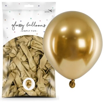 Balony ZŁOTE 12cm Idealne do dekoracji Girland Urodziny Wesele 50 sztuk