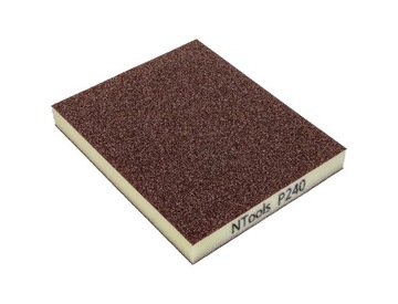 Gąbka ścierna dwustronna P240 120x100x13mm 1szt. NTools