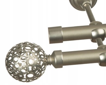 KARNISZ METALOWY Z1915 PODWÓJNY 19+19 mm / 340 cm