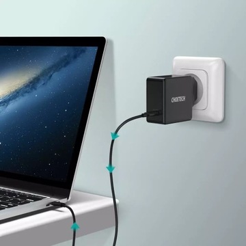 БЫСТРОЕ СЕТЕВОЕ ЗАРЯДНОЕ УСТРОЙСТВО CHOETECH USB-C PD 60W 3A