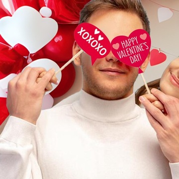 Rekwizyty do fotobudki na Walentynki Rekwizyty do fotobudki ślubnej w stylu B