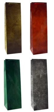 пакеты из ламинированной бумаги 12х11х39см для вина, элегантные подарочные пакеты