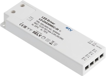 Zasilacz LED SLIM EASY CLICK 12V/30W z mini amp