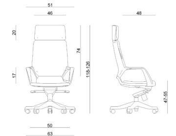 Высокий офисный стул Apollo Multiblock - темно-синий