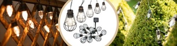 СОЛНЕЧНАЯ ГИРЛЯНДИЯ СВЕТОДИОДНАЯ САДОВАЯ ЦЕПЬ ЛОФТ ДЕКОРАТИВНАЯ СОЛНЕЧНАЯ ПАНДЕЛЬ