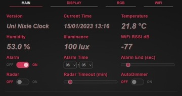 Универсальный комплект часов с лампой NIXIE WiFi