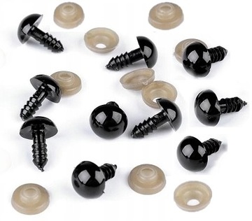 Oczka Oczy Czarne Do Zabawek Maskotek 10 mm 10 szt. / 5 par
