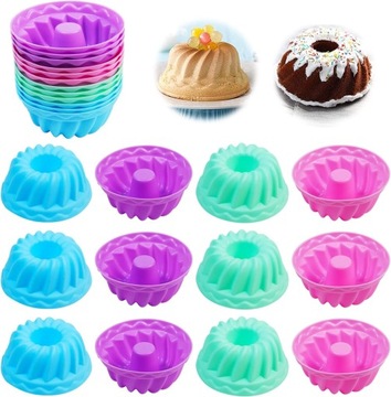 FOREMKI DO MUFFINEK BABECZEK SILIKONOWE PIECZENIA PAPILOTKI FORMA 12szt