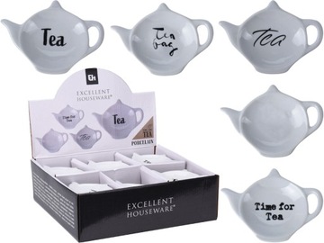 Podstawka Podkładka Talerzyk Spodek pod torebkę herbaty PORCELANA 15 x 9 cm