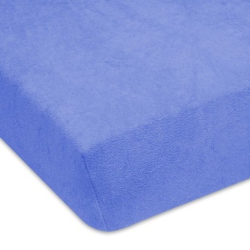 NIEBIESKIE PRZEŚCIERADŁO Z GUMKĄ NA MATERAC MATERIAŁ FROTTE 180/200CM