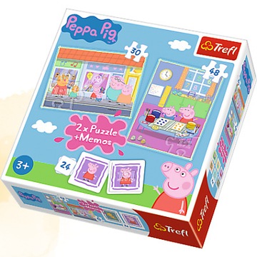 PUZZLE 2W1+ MEMOS DZIEŃ PEPPY