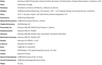 гравийный велосипед CUBE NUROAD EX L 58 GRX 11s flashstone n оранжевый