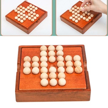 Klasyczna drewniana gra planszowa Solitaire Single Noble Chess rodzic-dziecko