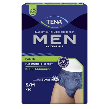 TENA Men Pants Plus S/M, 30 szt - bielizna chłonna