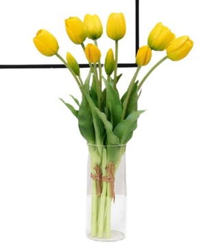 ТЮЛЬПАН ЖЕЛТЫЙ РЕЗИНОВЫЙ СИЛИКОНОВЫЙ ТЮЛЬПАНЫ КАК ЖИВОЙ ВЕСЕННИЙ БУКЕТ ELINEHOUSE