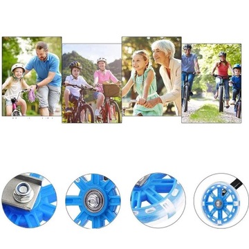 КОМПЛЕКТ РЕГУЛИРУЕМЫХ БОКОВЫХ ВЕЛОСИПЕДНЫХ КОЛЕС 12–20 ДЮЙМОВ С ЦВЕТНОЙ ПОДСВЕТКОЙ x 2