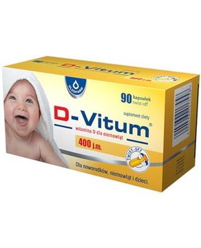 D-Vitum 400 dla noworodków niemowląt dzieci 90kaps