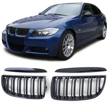 GRILL NERKI BMW E90 SEDAN KOMBI 05-08 POŁYSK CZARNY POŁYSK M-PERFORMANCE