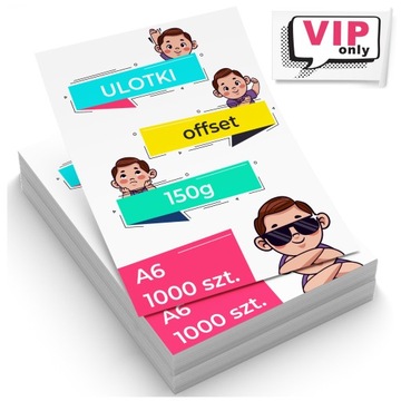 Ulotki ULOTKA A6 1000 szt. DWUSTRONNE 150g FULL KOLOR