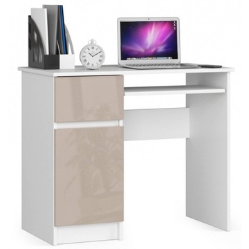 Biurko 90cm Biały / Cappuccino Połysk PIK AC