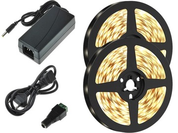 ZESTAW 10M 600 LED 60/M Taśma 2835 BIAŁY Ciepły + zasilacz
