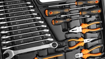 НАБОР ИНСТРУМЕНТОВ Neo КЛЮЧИ ОТКРЫТЫЕ КЛЮЧИ МОЛОТОК КОРОБКА ДЛЯ ИНСТРУМЕНТОВ NEO
