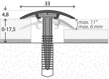 PRINZ 33x1000 Пороговая планка ALU, выравниваемая и бесшумная