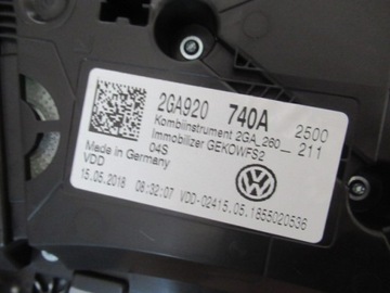 PŘÍSTROJOVÁ DESKA BUDÍKY JEDNOTKA VW T-ROC 2GA920740A