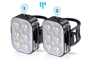 2 велосипедных фонаря SPECTER Q5 спереди и сзади, 6 светодиодов USB-C