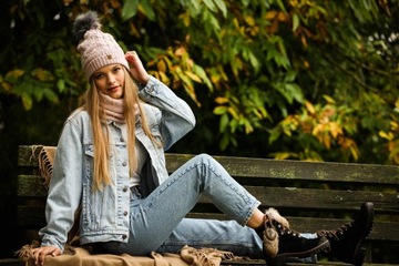 ШАПКА ЖЕНСКАЯ ЗИМНЯЯ С ФЛИСОВЫМ ПОМПОНОМ, КОМПЛЕКТ ПЕРЧАТОК HEYO