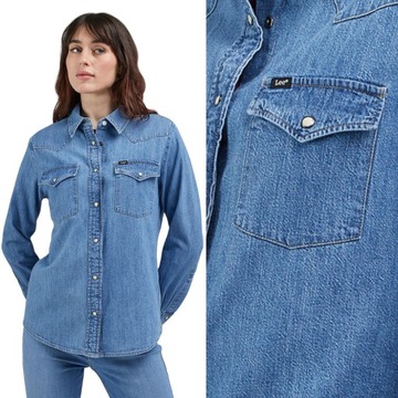 Lee WESTERN SHIRT Moment Light DżINS DAMSKA KOSZULA JEANSOWA REGULAR XS